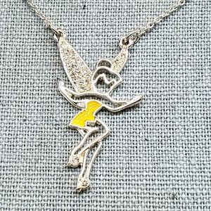 🖤DISNEY Tinkerbell Necklace Chain Charm Crystal